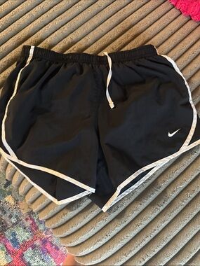 Nike Black Shorts with White Trim and Swoosh